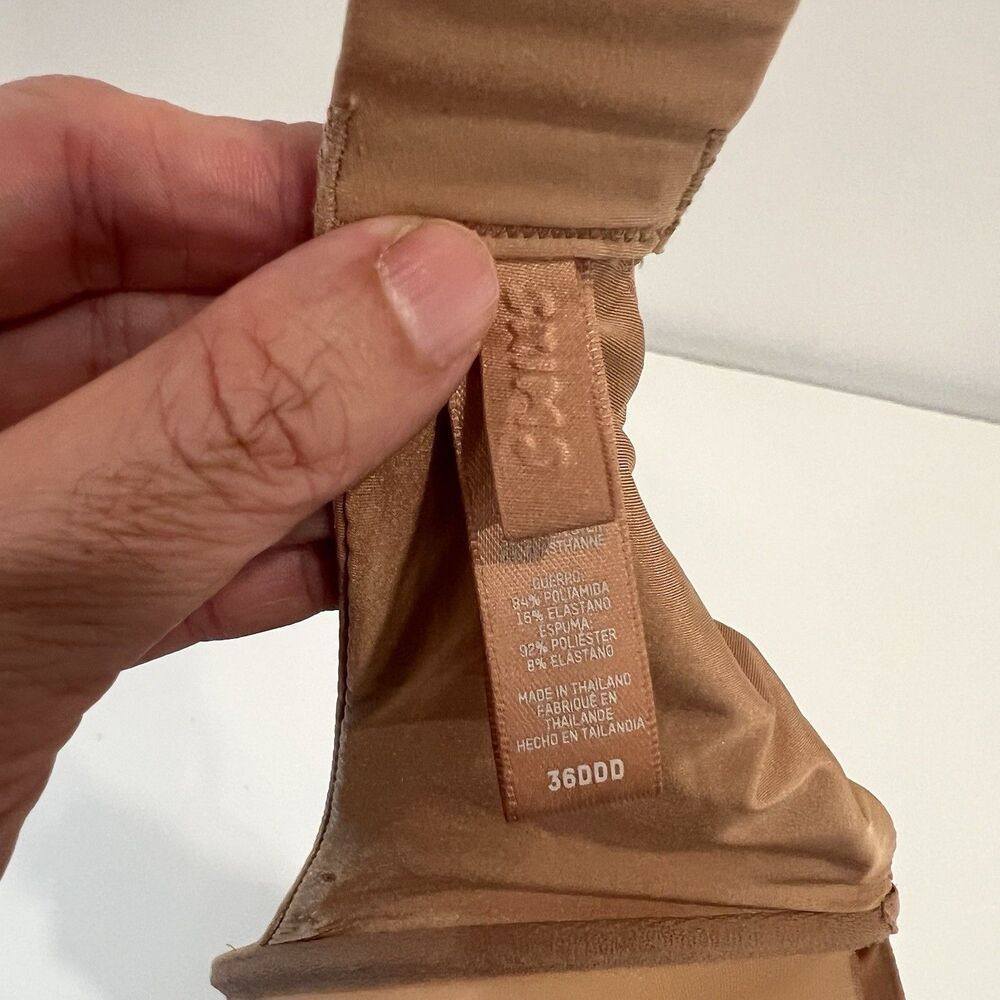 Skims No Show Molded Unlined Wired Demi Women's Bra 36DDD Tan - Picture 3 of 5
